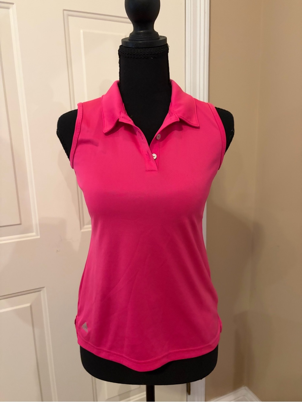 adidas Girls Sleeveless Polo Tank Top - Hot Pink